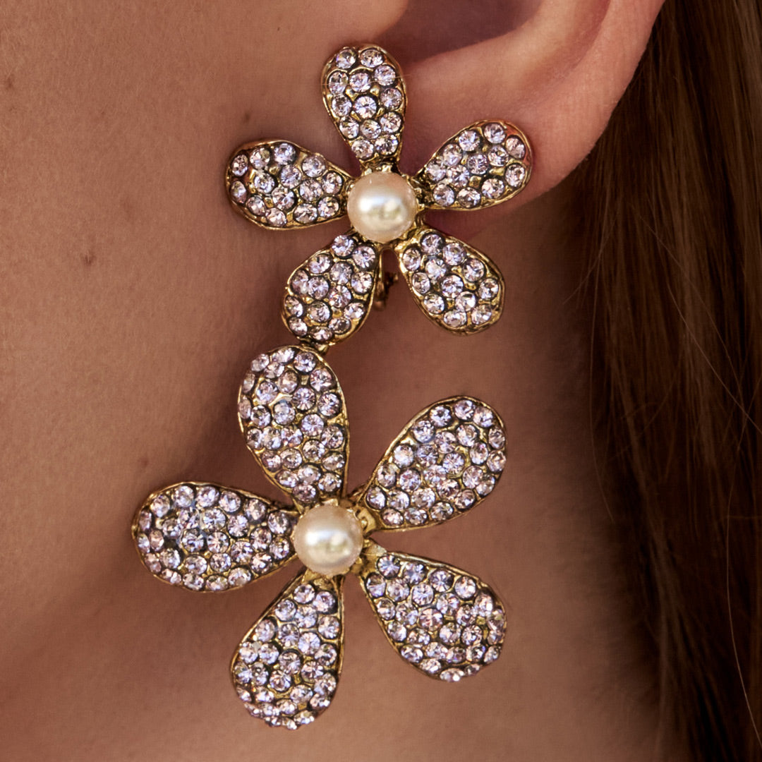 Blumen-Statement-Ohrschmuck "Violet"