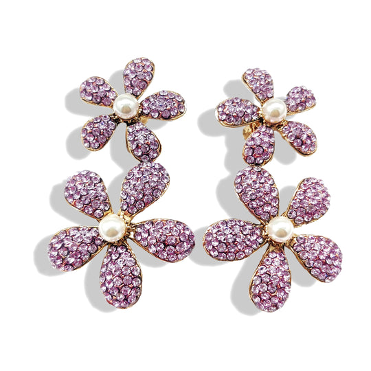 Blumen-Statement-Ohrschmuck "Violet"